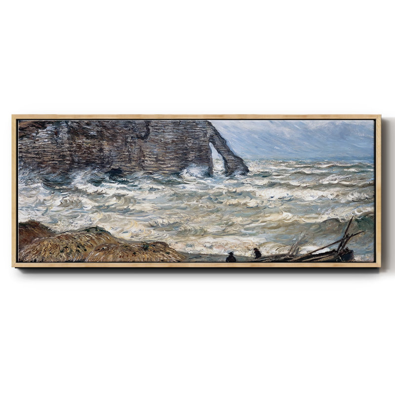 Le Manneport, Etretat, mer agitée, 1883, Naturel, H 24 po x l 60 po x P 1,5 po