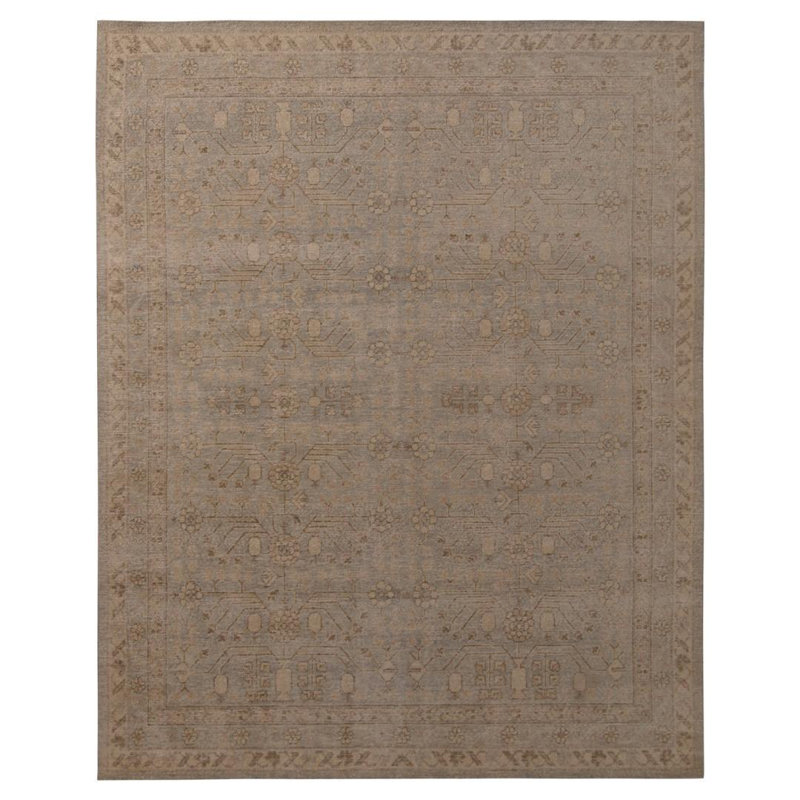 Distressed Homage Hand Knotted Wool Area Rug, Rectangle 8' x 10'