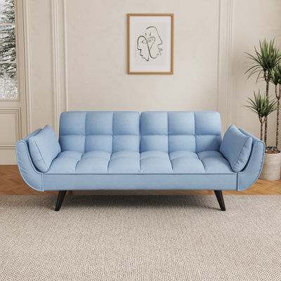 Minimalist 74-Inch Tufted Convertible Multifunctional Sofa Bed, Compact Living Room & Bedroom Leisure Sofa for Small Spaces