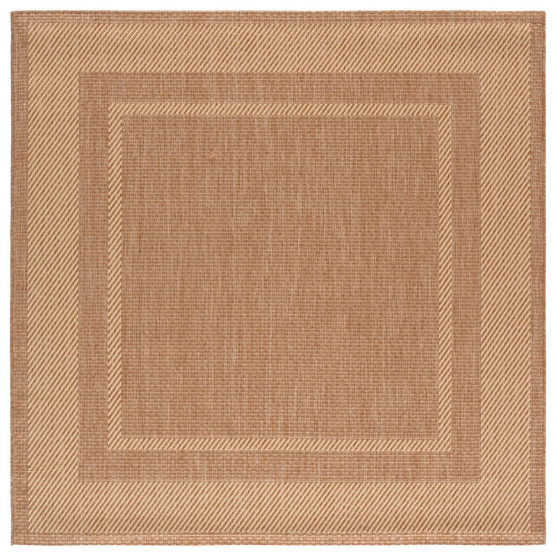 Courtyard Power Loom Performance No Pattern Indoor Rug, 6'-7" x 6'-7" Square