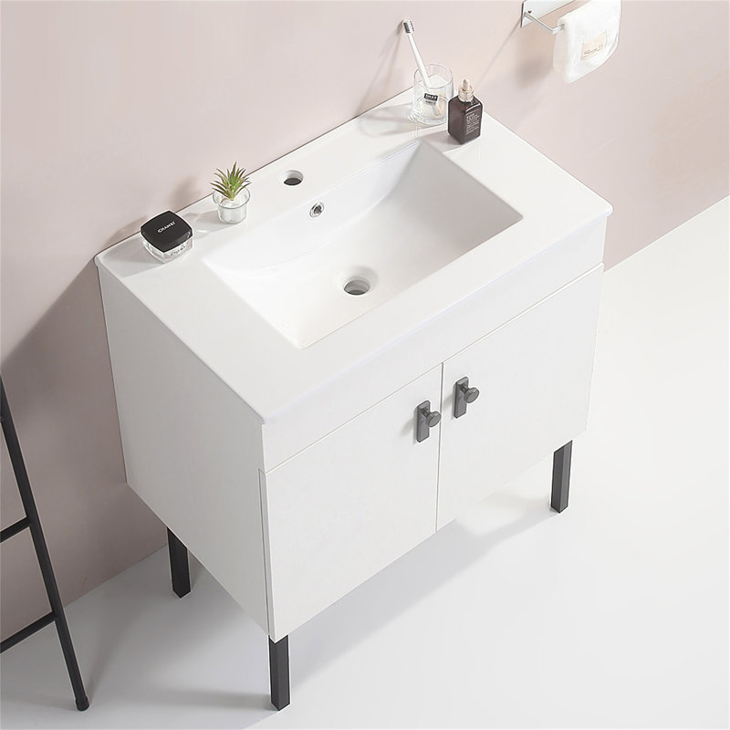 C840C52D995D4E22BBB0CF6F7C6A703B - 24" Bathroom Vanity With Metal Leg, White