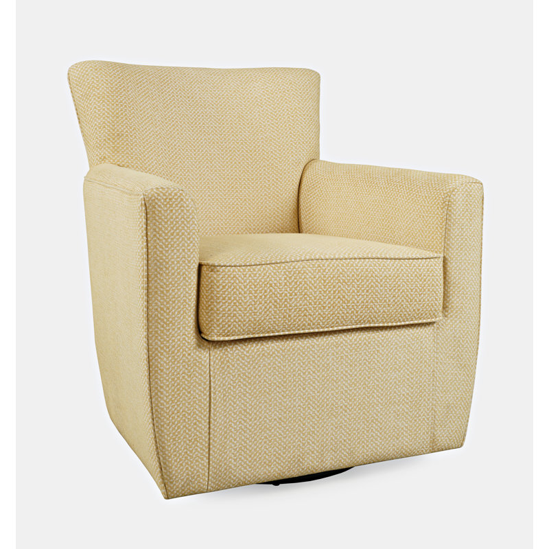 Aloisio 32.5'' Wide Swivel Armchair, Yellow