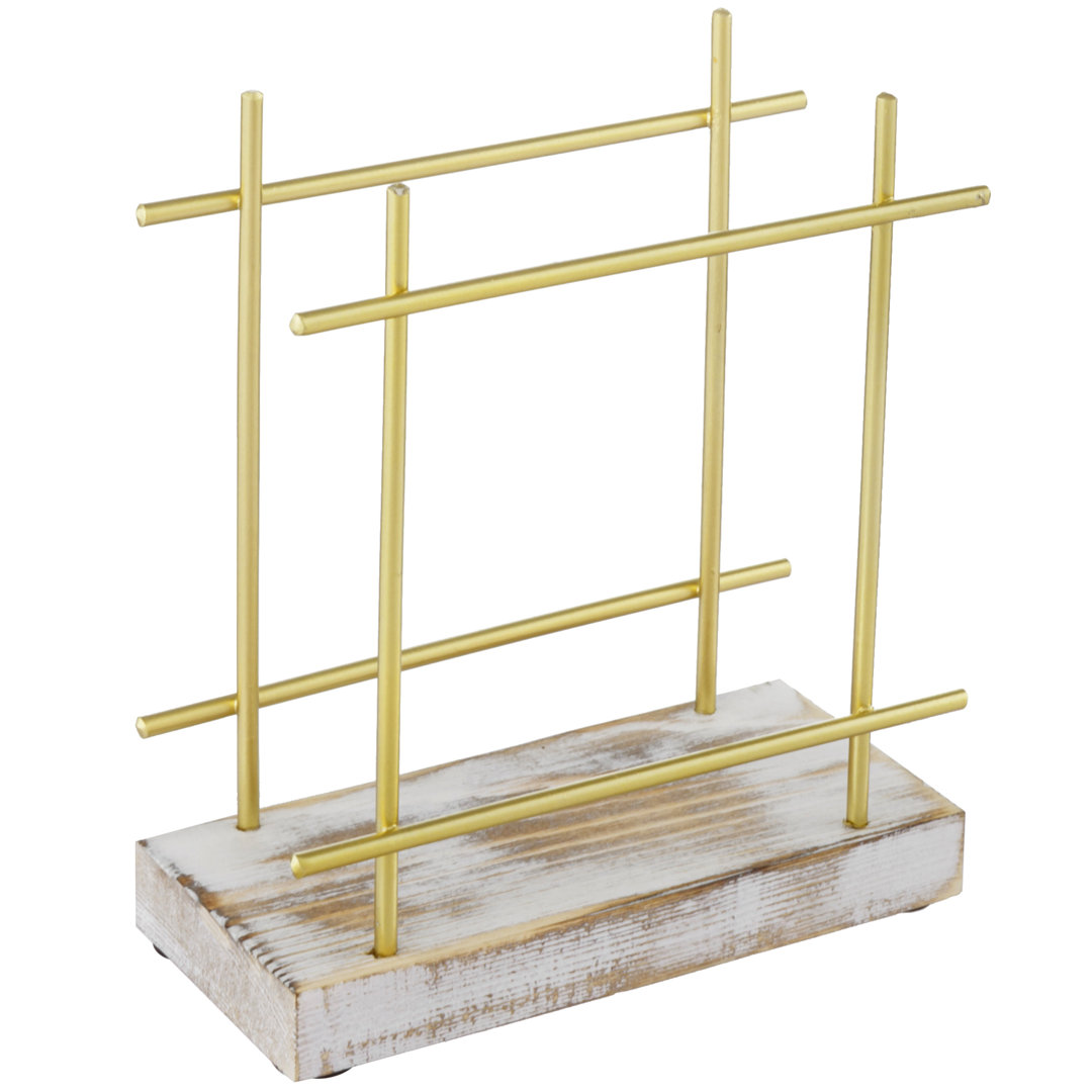 Vintage Wood Dining Standing Napkin Holder Everly Quinn