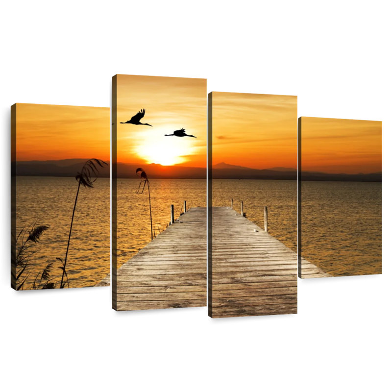 Alvord Beach Dock Sunset, 32'' H x 52'' W