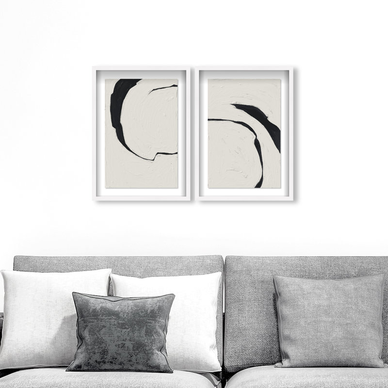 Positive Spaces Set by Oliver Gal, 25.5" H x 17.5" W, White Shadowbox