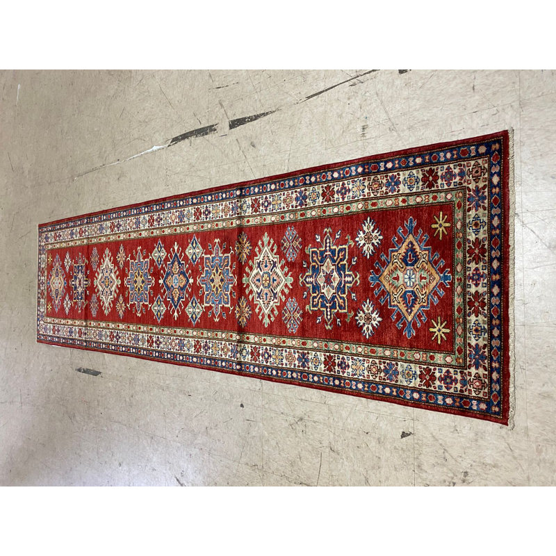 Tapis de style tribal rétro fait à la main 3 x 10