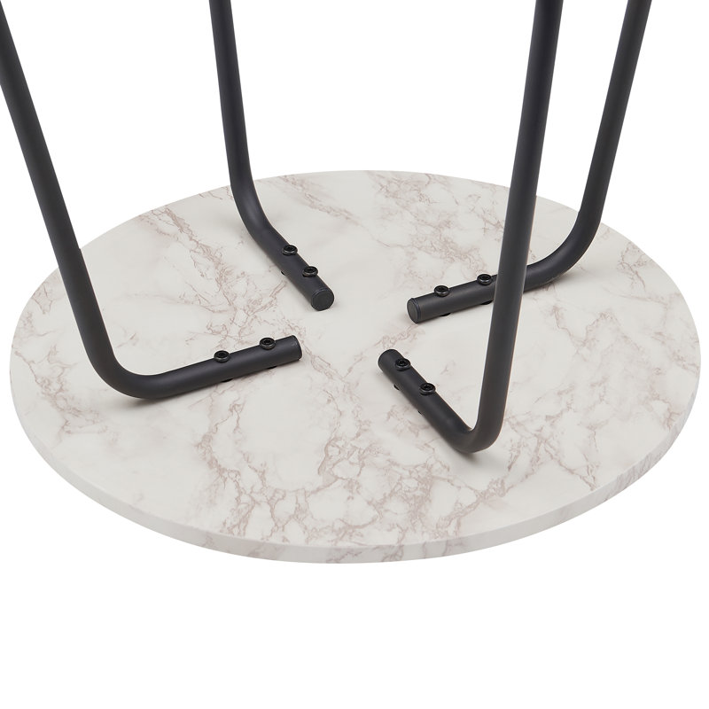 Jasenski End Table Set, White Top/Black Base