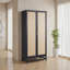 Royette 78-Inchtall Exotic Wood And Rattan 2-Door Cabinet In Black-132817651