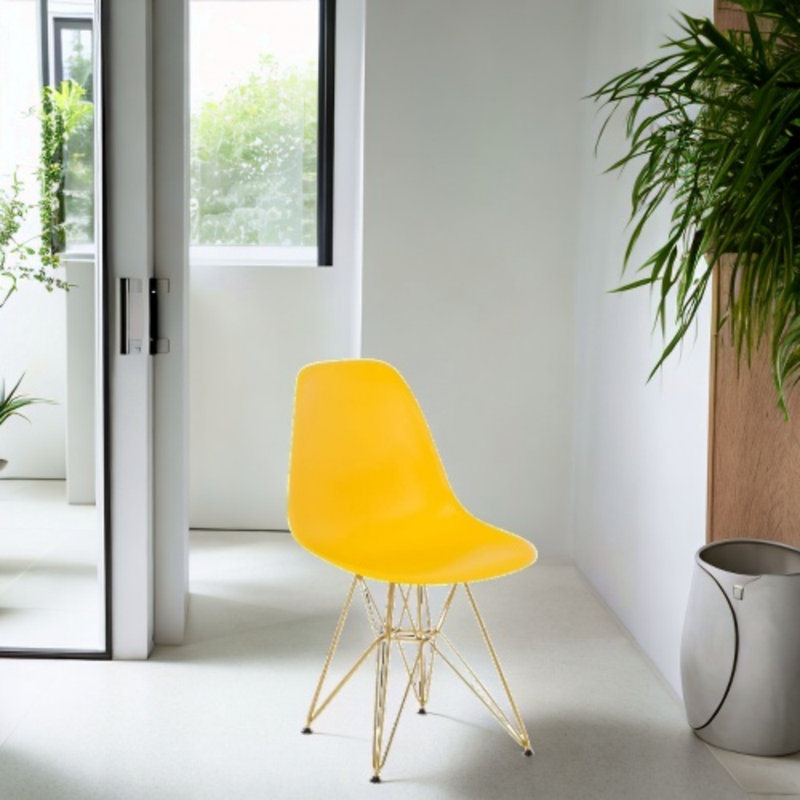 Chaise d'appoint Loie Pays-Bas, Jaune, 4, Doré