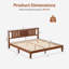 Lit plateforme en bois massif de style Mid-Century avec tête de lit, support à lattes de bois, aucun sommier nécessaire-1954180809