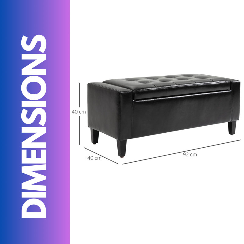 Upholstered Bench, Black