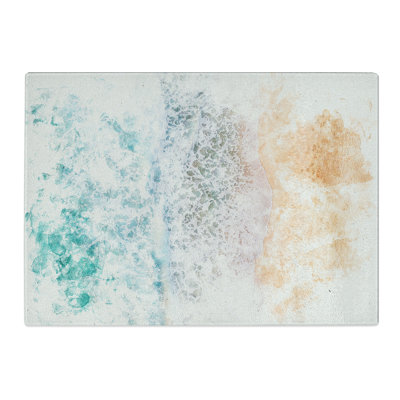 Tempered Glass Beach in Hawaii Abstract Watercolour Chopping Board