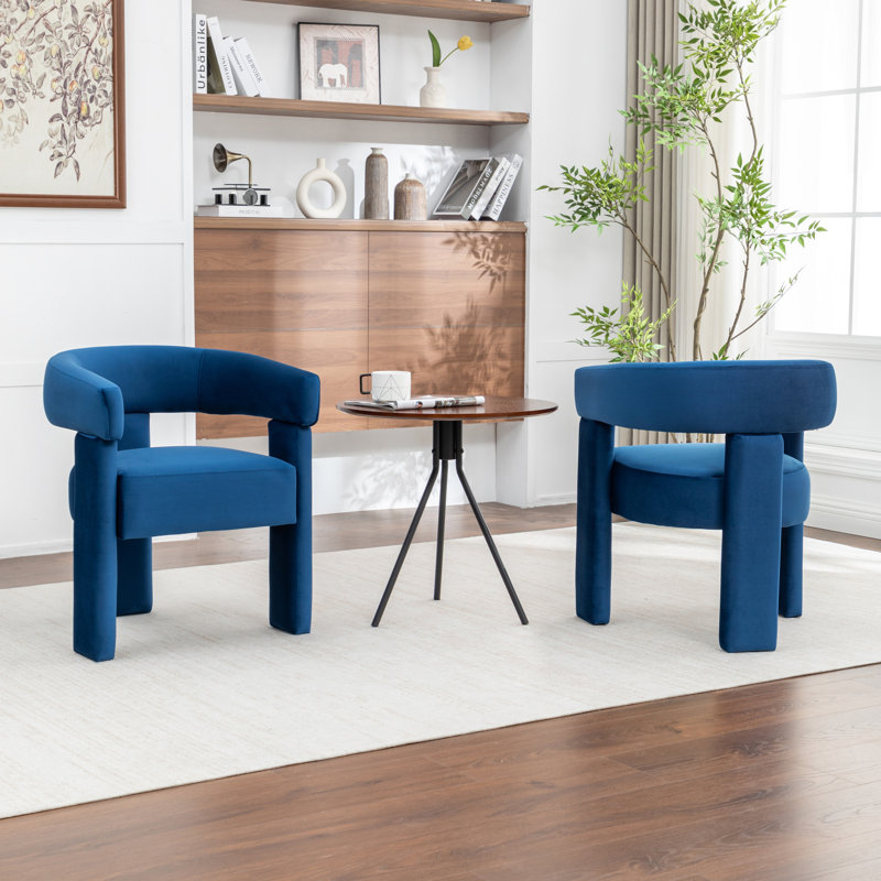 Chaise légère et luxueuse en velours, Bleu