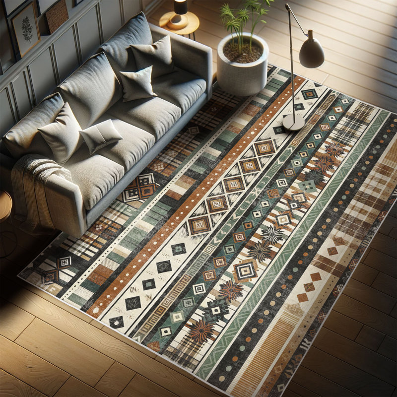 Machine Printed 177cm X 122cm Area Rug