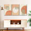 «Warm Geometric Triptych», reproduction d'art sur toile-93059639