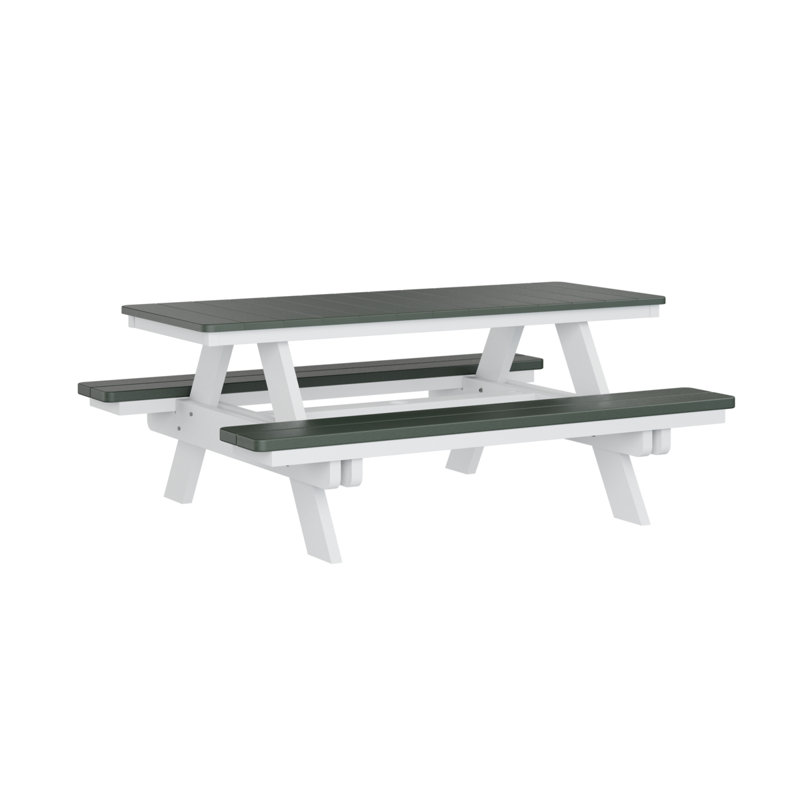 Table de pique-nique rectangulaire Berlin Gardens Ada, H 29 po x L 72 po x l 58 po, Noir / blanc