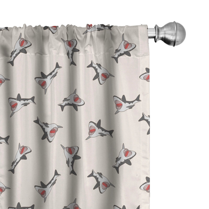 Shark Semi-Sheer Rod Pocket Curtain Panels, 28" x 95"