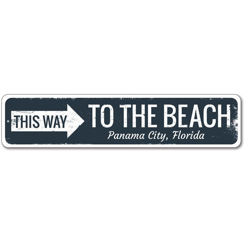 Panneau de plage directionnel en aluminium, H 4 po x l 18 po x P 0,04 po