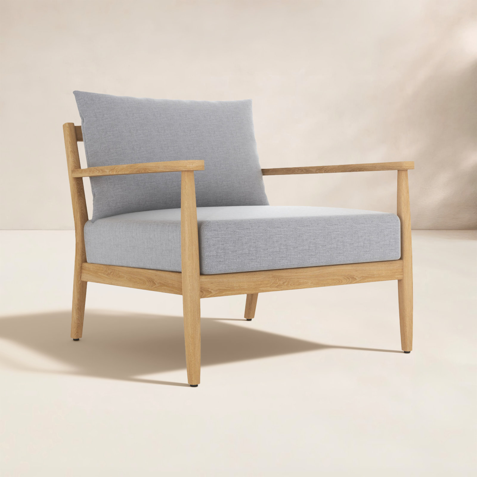 Juniper Teak Patio Lounge Chair, Gray