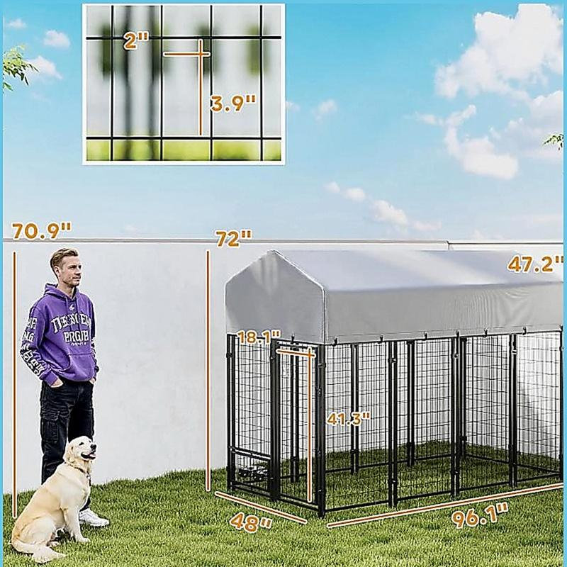 Chenil pour animaux spacieux et extérieur