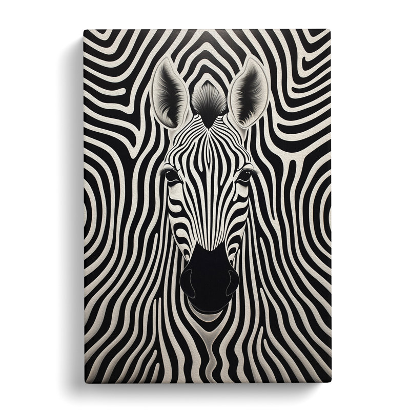 Zebra Zodiac Op - Wrapped Canvas, 50cm H x 35cm W x 3cm D