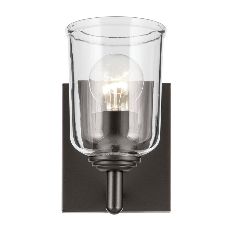 5" 1-Light Wall Sconce with Clear Glass, Bronze