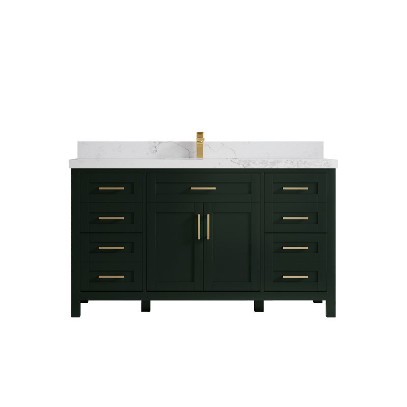 Ensemble de meuble-lavabo simple 60 po Graple Cambridge, Calacatta Nuvo