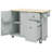 Kitchen Island with Drop Leaf, 53.9" Width Rolling Kitchen Cart on Wheels with Internal Storage Rack and 3 Tier Pull Out Cabinet Organizer, Kitchen Storage Cart with Spice Rack, Towel Rack-557054034