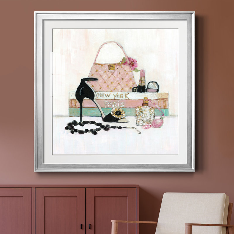 Fashionista I - peinture encadrée, Argent, H 26,5 po x l 26,5 po x P 1,5 po