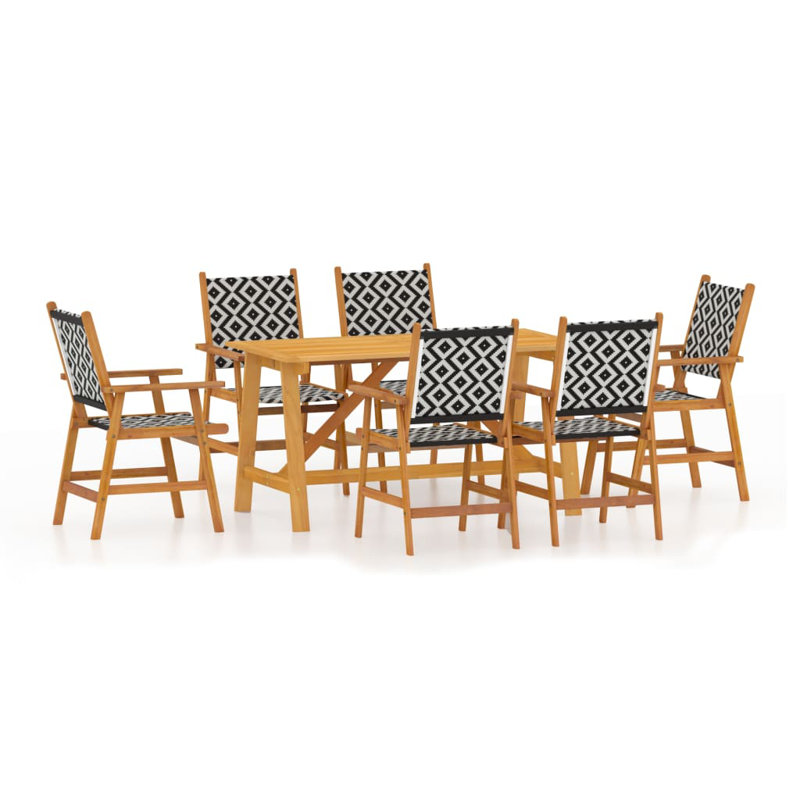 Natur Pur 7 Piece Garden Dining Set Solid Acacia, Wood