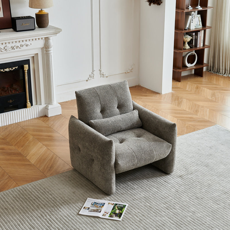 Chaise d'appoint en velours Raindrop, Gris