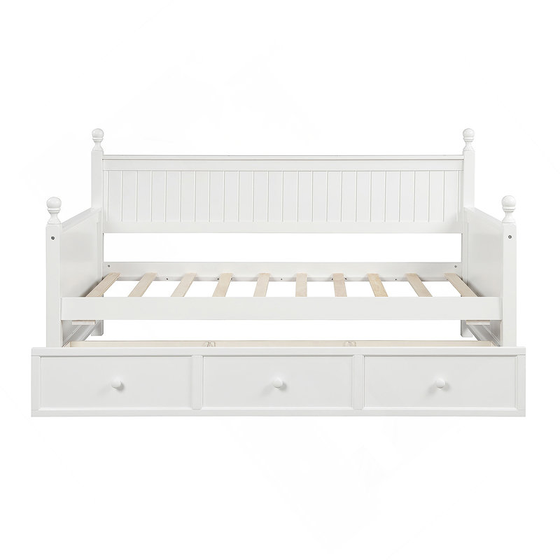 Wood Daybed With Three Drawers, Twin Size Daybed