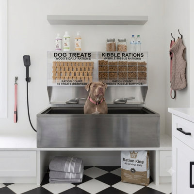 Baignoire autoportante 30 po en acier inoxydable gris perle Pet Pet