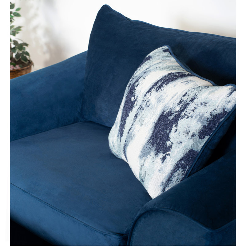 Fauteuil à dossier en tissu, bleu marine, Navy Blue