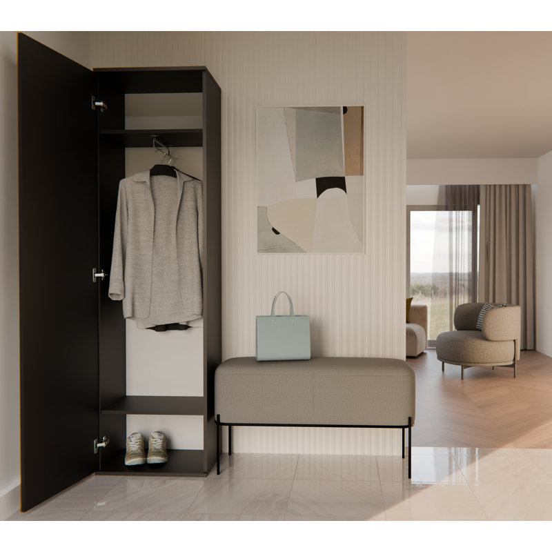 Hyland 1 Door Laminate Wardrobe, Black