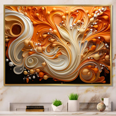 Abstrait flammes de café fluides - formes abstraites, impressions sur toile