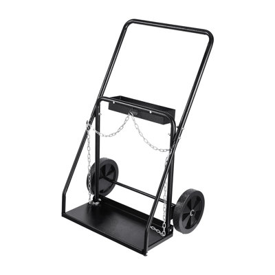 Chariot-réservoir à double réservoir d'oxygène en acétylène avec roues solides de 10 po