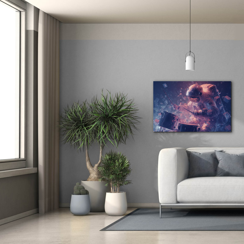  «Galactic Percussionist» par Ann Klee, art mural sur toile, 40 po x 26 po, H 26 po x l 40 po