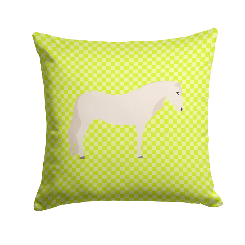 Coussin décoratif extérieur carré à contrôle cheval, 14 po x 14 po, Vert