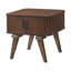 Table de bout avec rangement 1pc et finition noyer