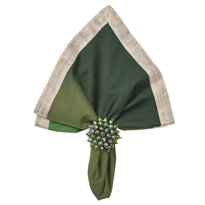 Dip Dye Linen Napkin, Olive/Green