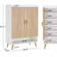 Range-chaussures en bois 29,6 po avec portes et range-chaussures à 7 niveaux-847632428