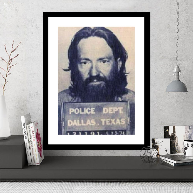 Willie Nelson - Mugshot - impression encadrée 14 x 18