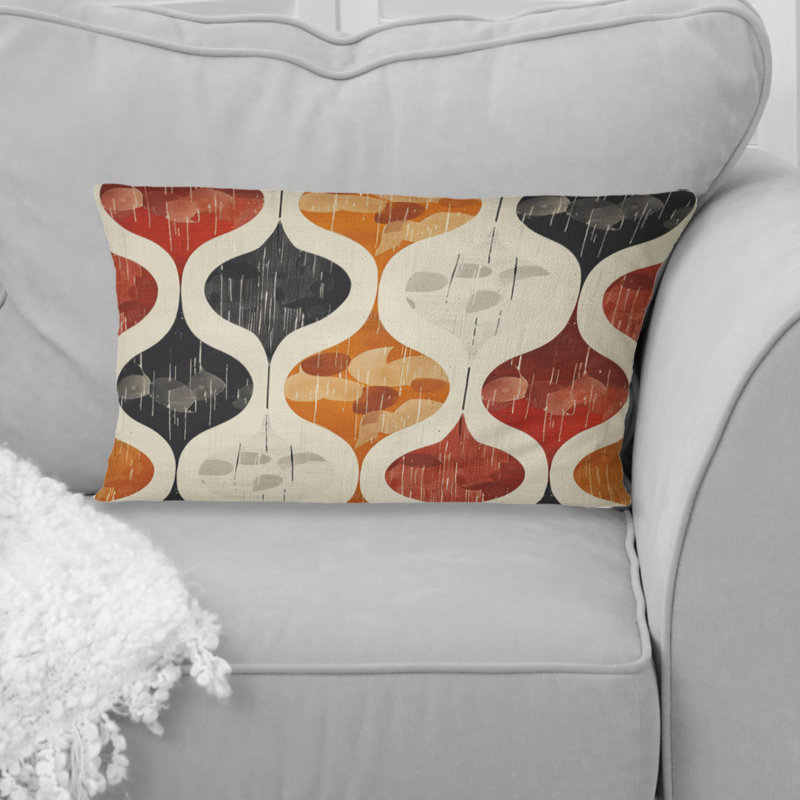Coussin lombaire orange Midcentury Charm V - Midcentury