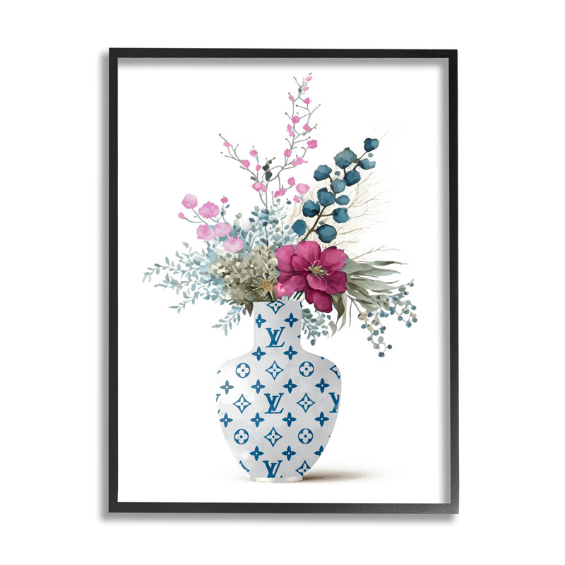«Stupell Industries Fashion Brand Bouquet Canvas Wall Art Design» par Lil 'Rue, Giclée encadrée noir minuit