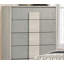 Commode à tiroirs en queue d'aronde de style contemporain 1pc deux tons centre glissières en métal panneaux de bois blanc délavé et finition de pierre gris
