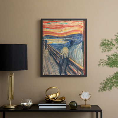 «Vintage Abstract Print», reproduction encadrée en bois massif