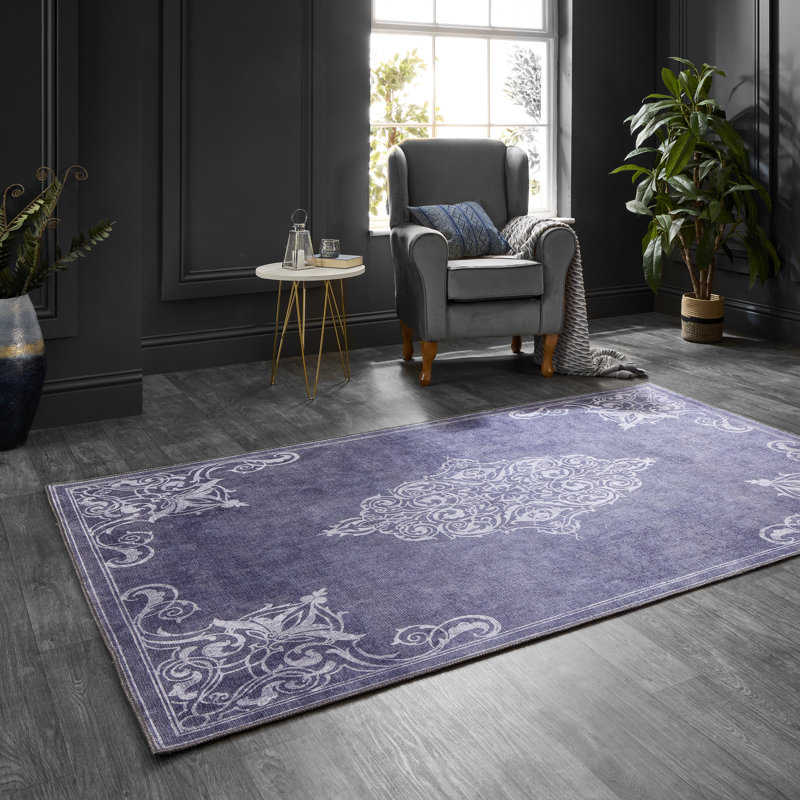 Geometric Digitally Printed 100% Polyester Area Rug, Rectangle 185 x 290 cm