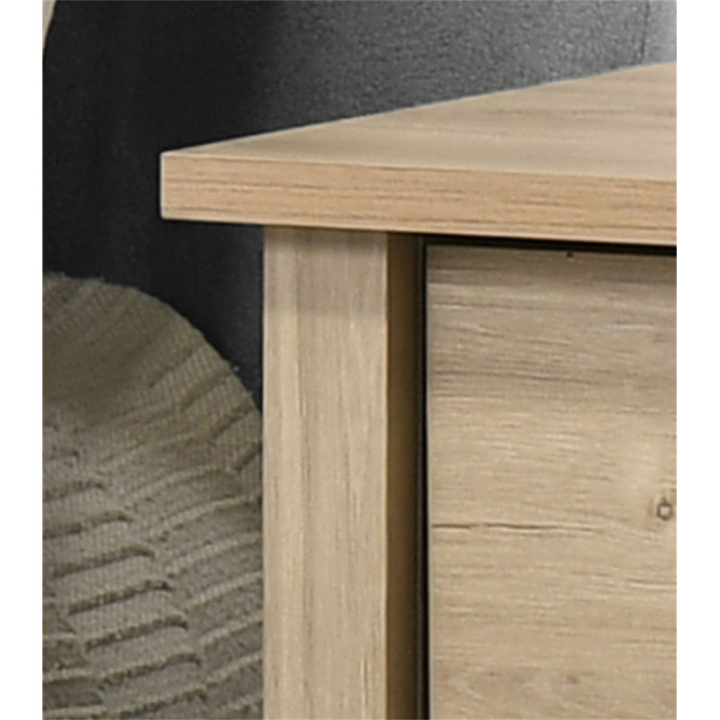 Seraphiel 20"W Light Oak Finish 1-Drawer Nightstand Bedside Table, Light Oak