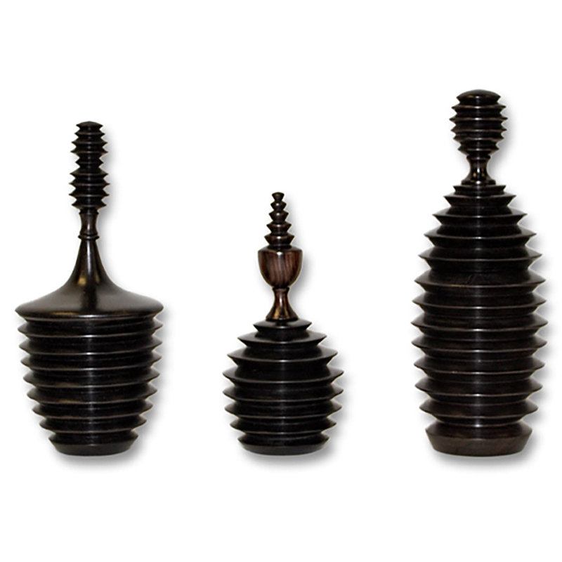 Ebony Wood Collection Wood Jar, Style One